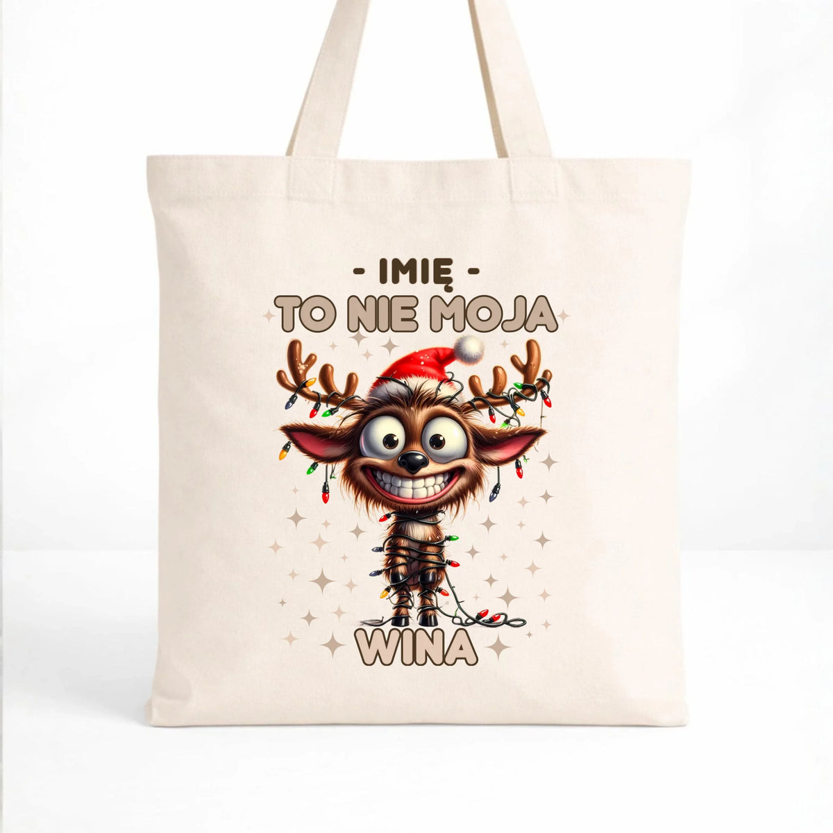 Torba świąteczna - Renifer To nie moja wina - personalizowana BN93