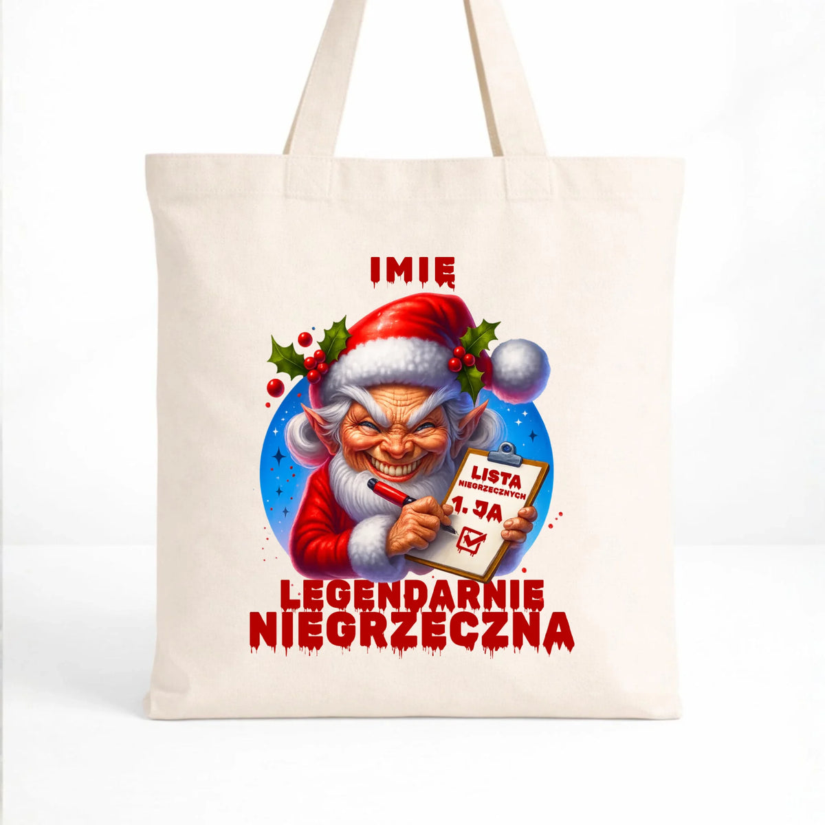 Torba świąteczna - Legendarnie niegrzeczna - personalizowana BN122