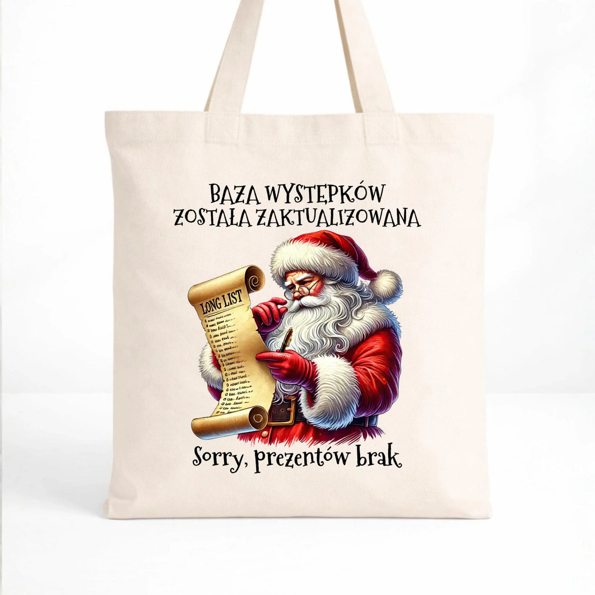 Torba świąteczna z Mikołajem - Prezentów brak BN07