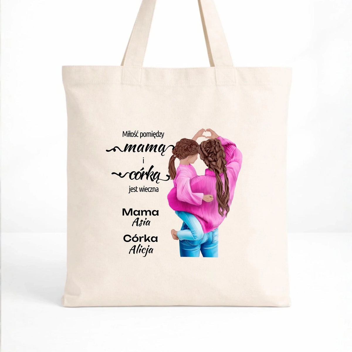 Torba dla mamy od córki - Miłość jest wieczna - personalizowana DM38