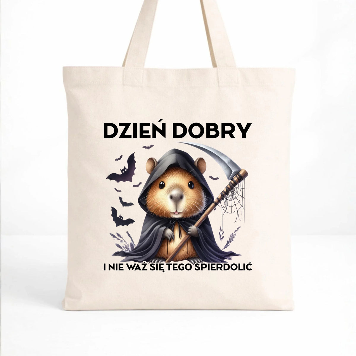 Torba halloweenowa - Kapibara Żniwiarz - Dzień dobry - bez cenzury HL20
