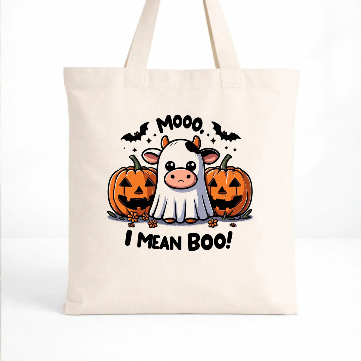 Torba na Halloween - Mooo I mean Boo! - z dynią i duchem HL14