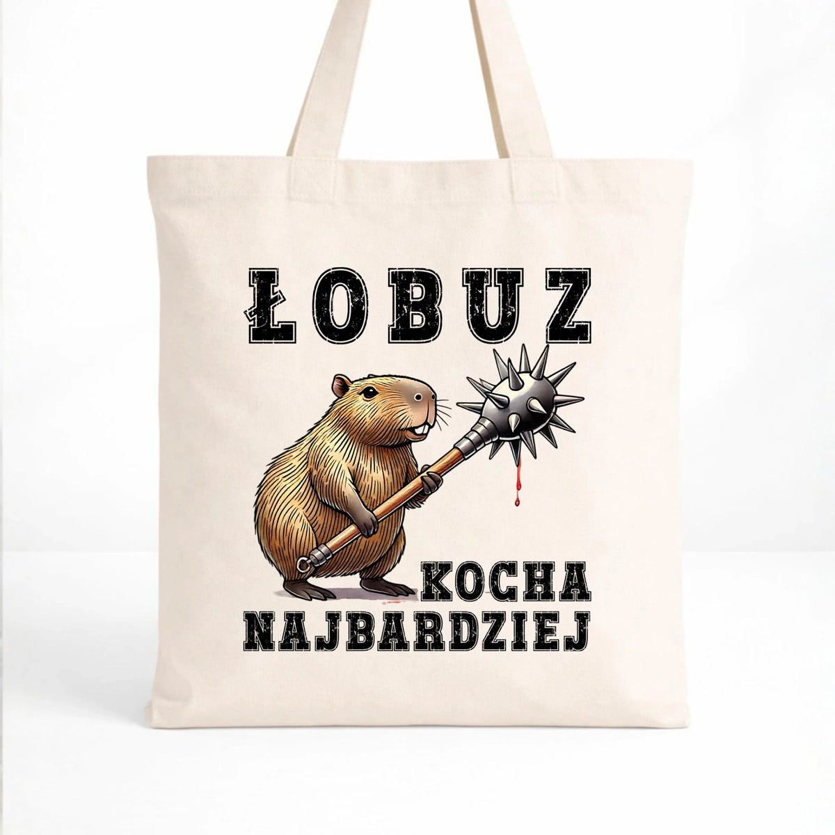 Torba - prezent dla chłopaka - Łobuz kapibara z maczugą DCH17