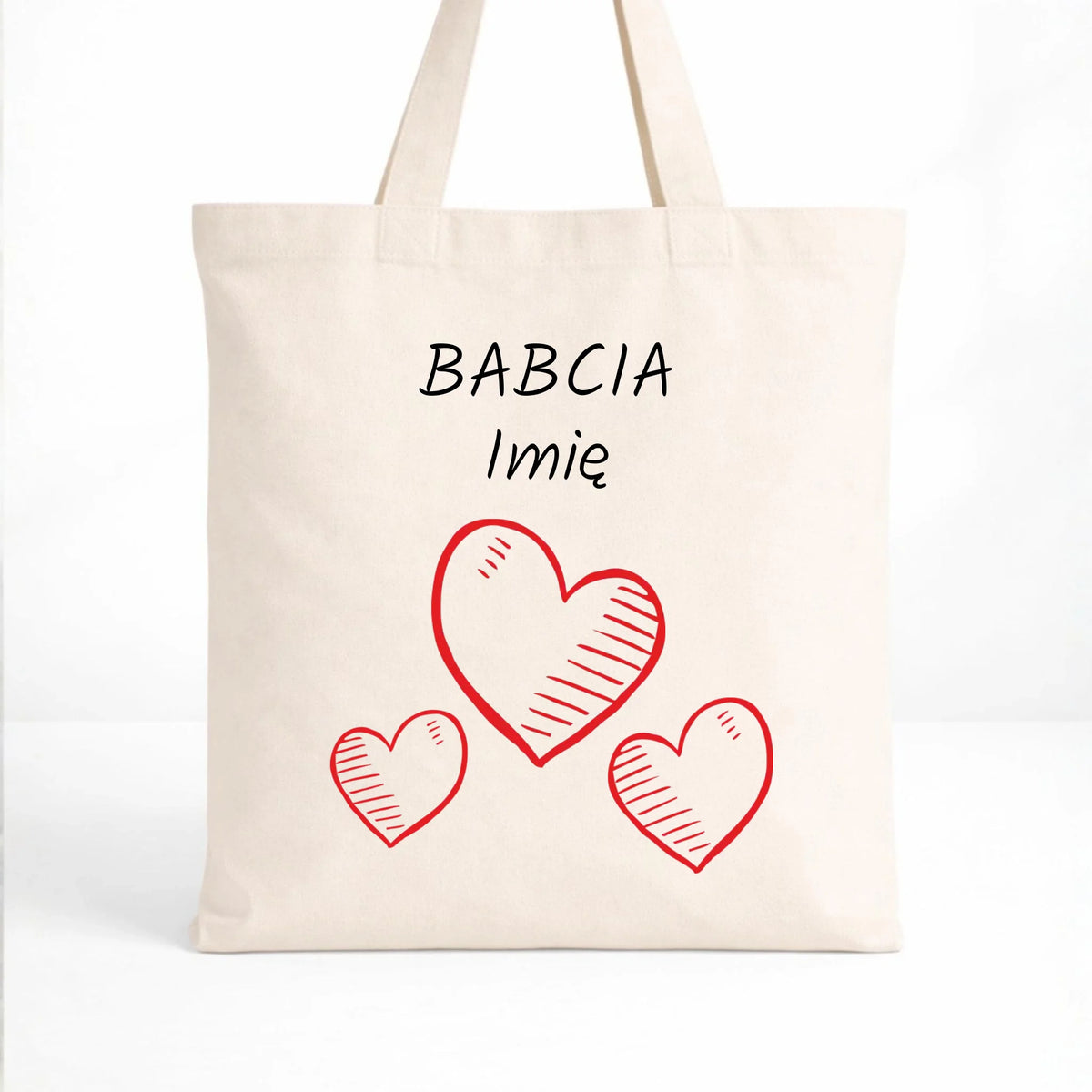 Torba dla babci - Serca - personalizowana B01