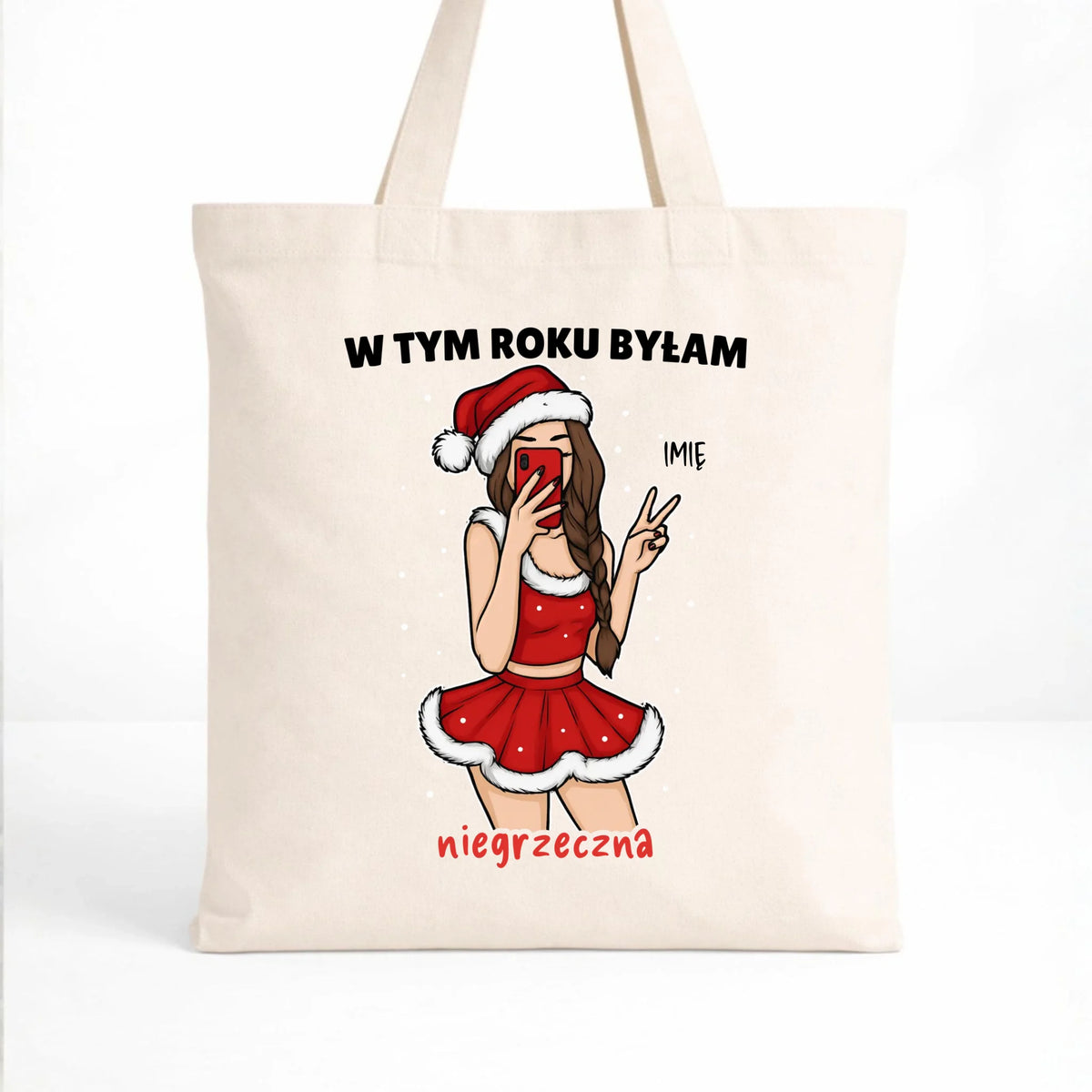 Torba świąteczna - W tym toku byłam niegrzeczna - personalizowana BN21