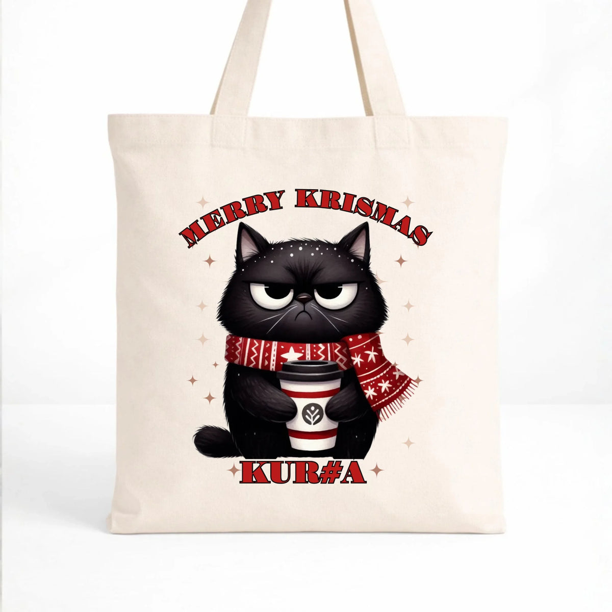 Torba świąteczna - Zburczany kot Merry Krismas kur#a - bez cenzury BN34