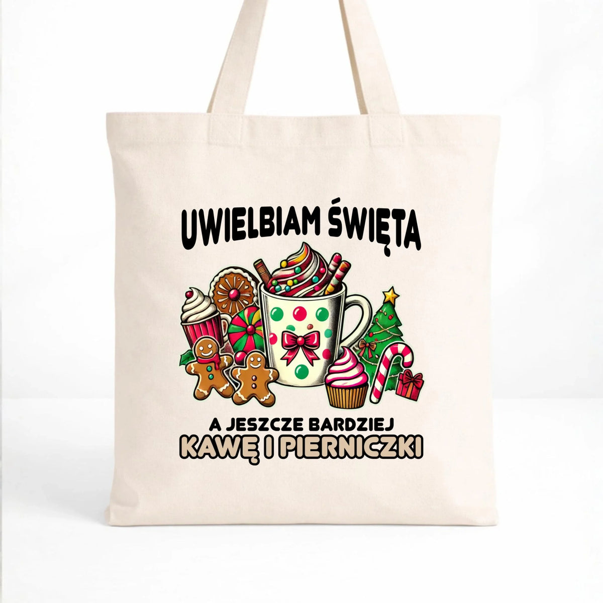 Torba świąteczna - Uwielbiam święta kawę i pierniczki BN47
