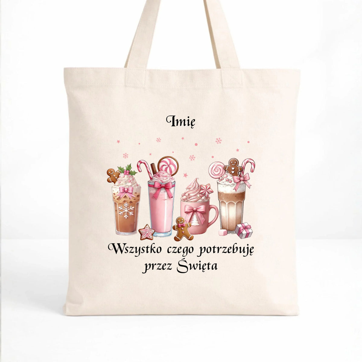 Torba świąteczna - Zimowa kawa Wszystko czego potrzebuję przez Święta - personalizowana BN46