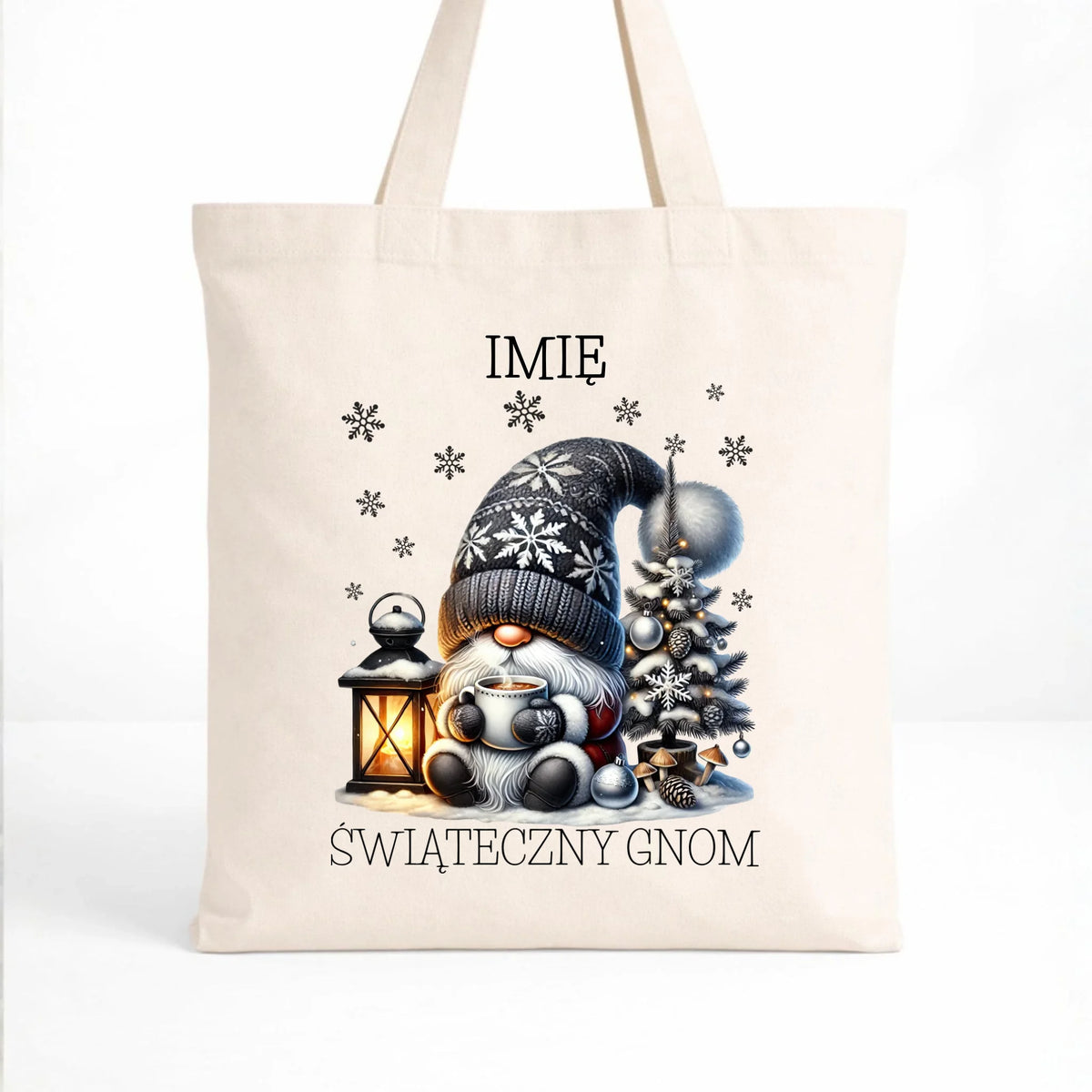 Torba świąteczna - Gnom z czekoladą - personalizowana BN41