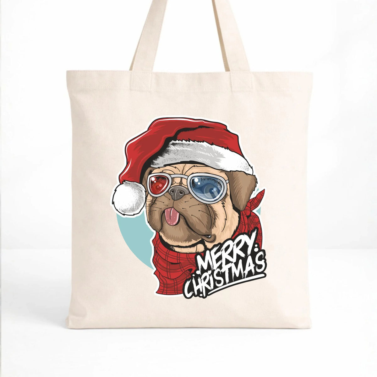 Torba świąteczna - Mops Merry Christmas BN62