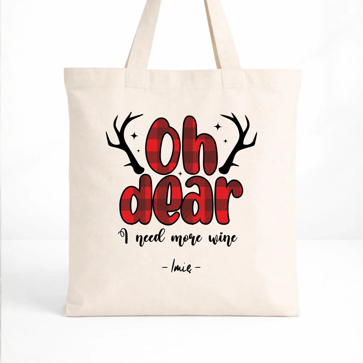 Torba świąteczna - Oh dear I need more wine - personalizowana BN63