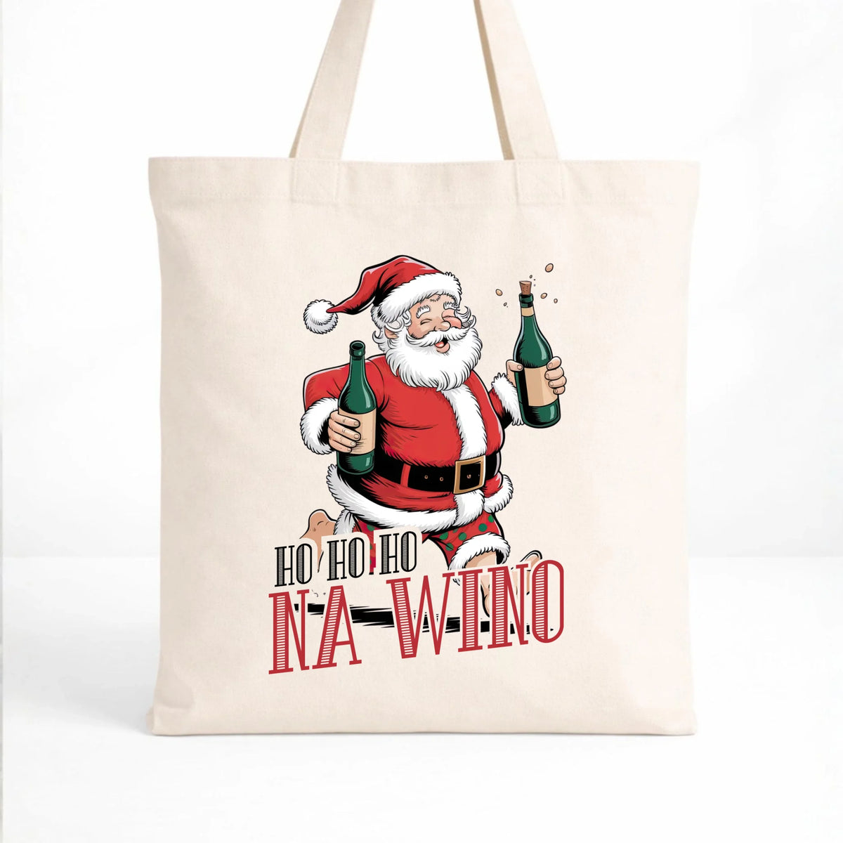 Torba świąteczna - Mikołaj Ho ho ho na wino BN61