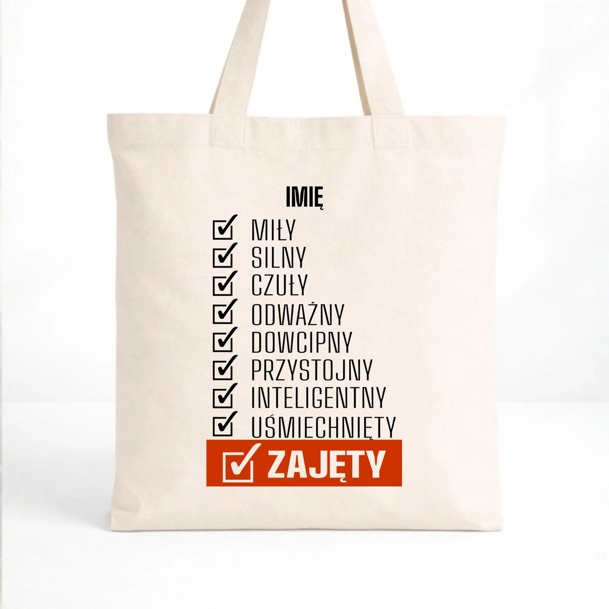 Torba - Zajęty prezent dla chłopaka męża narzeczonego - czarna personalizowana DCH05
