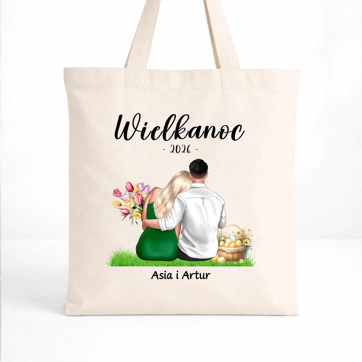 Torba na Wielkanoc dla par - personalizowana WN36