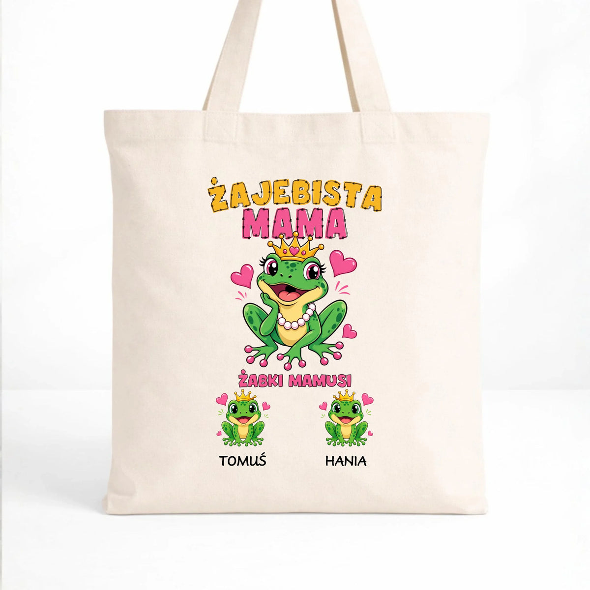 Torba dla mamy z imionami dzieci - Żabki Mamusi - personalizowana DM54