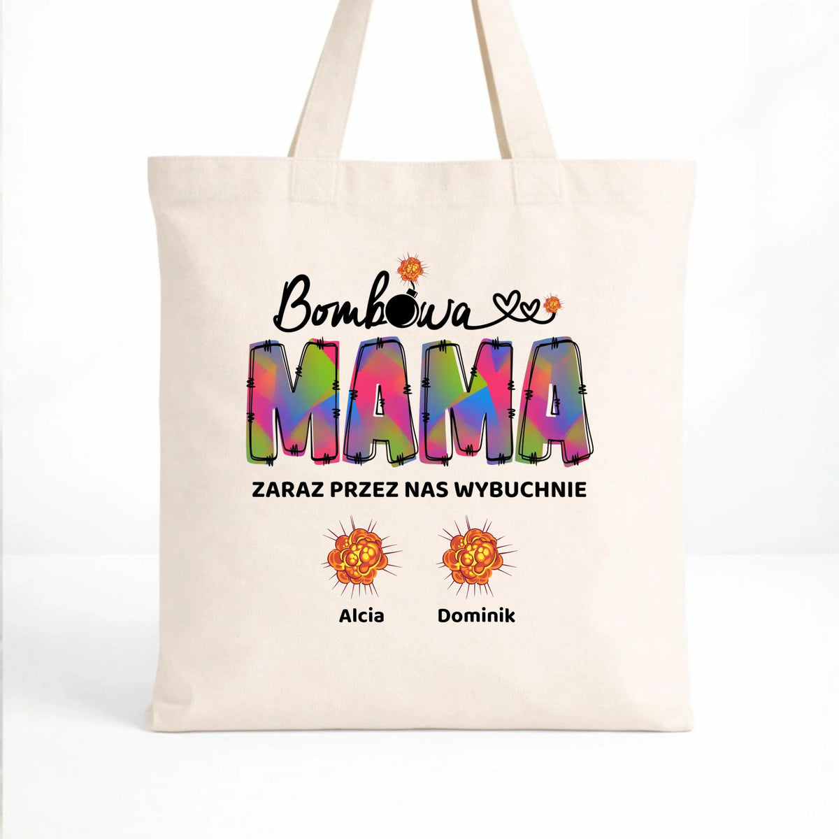 Torba dla mamy z imionami dzieci - Bombowa mama - personalizowana DM53