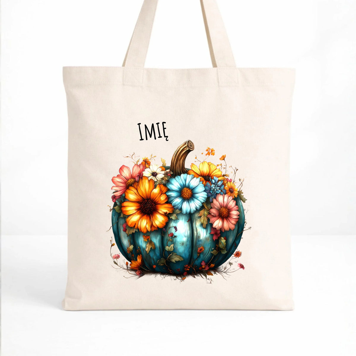 Torba jesienna - Kwiatowa dynia - personalizowana JS27
