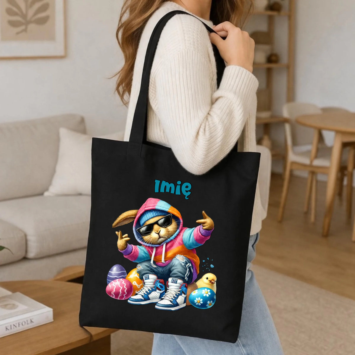 Torba na Wielkanoc - Sigma Zając w pisankach - Prezent personalizowany WN04
