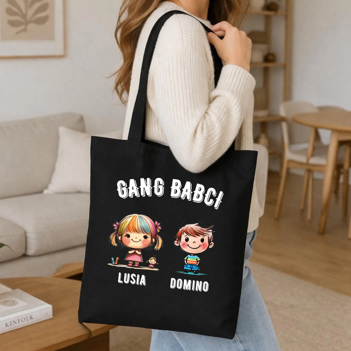 Torba dla babci - Gang Babci imiona wnuków 2-6 - personalizowana B18