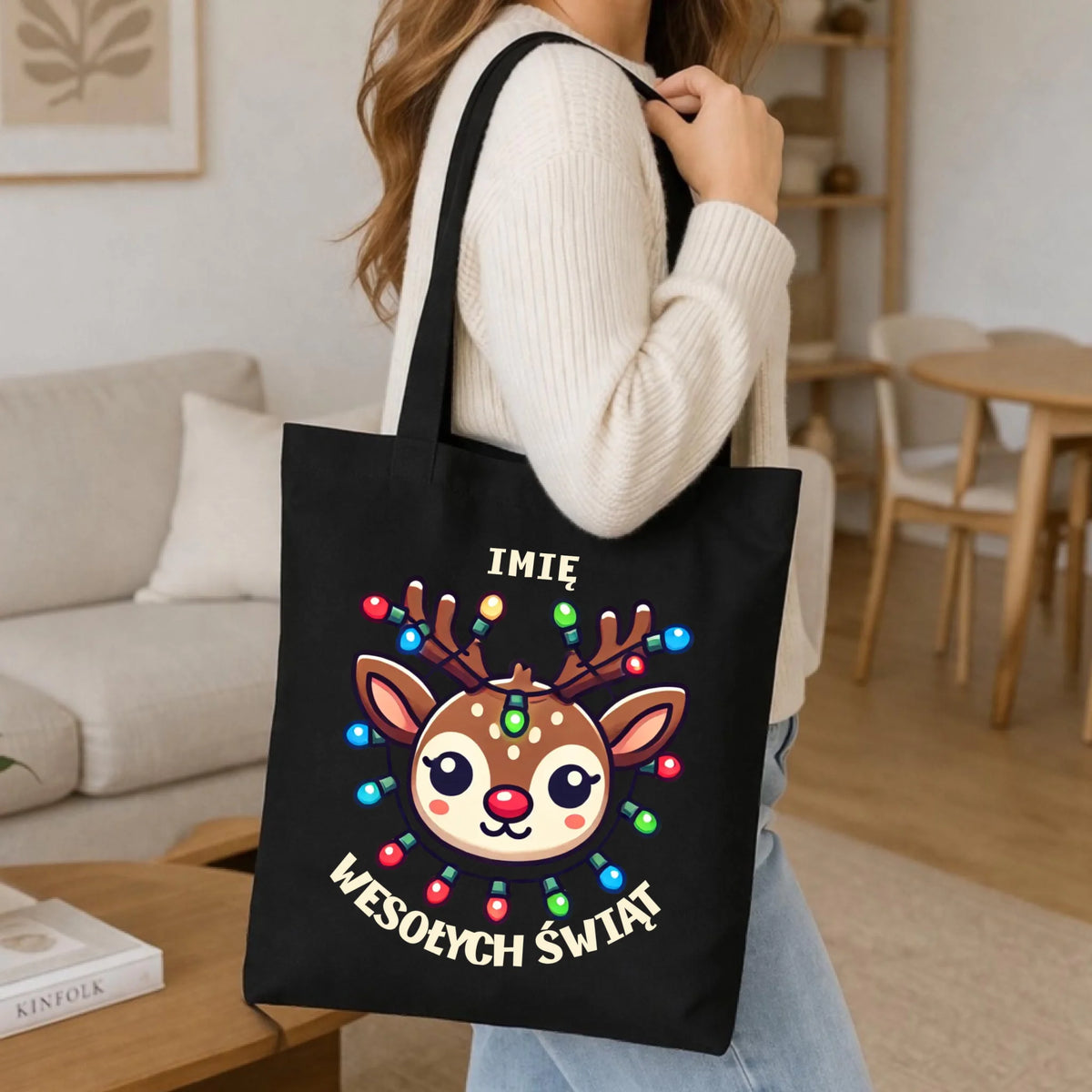 Torba świąteczna - Renifer Wesołych Świąt - personalizowana BN72