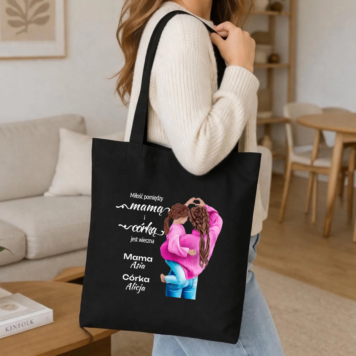 Torba dla mamy od córki - Miłość jest wieczna - personalizowana DM38