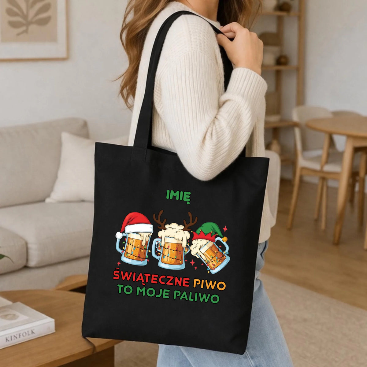 Torba świąteczna - Świąteczne piwo to moje paliwo - personalizowana BN119