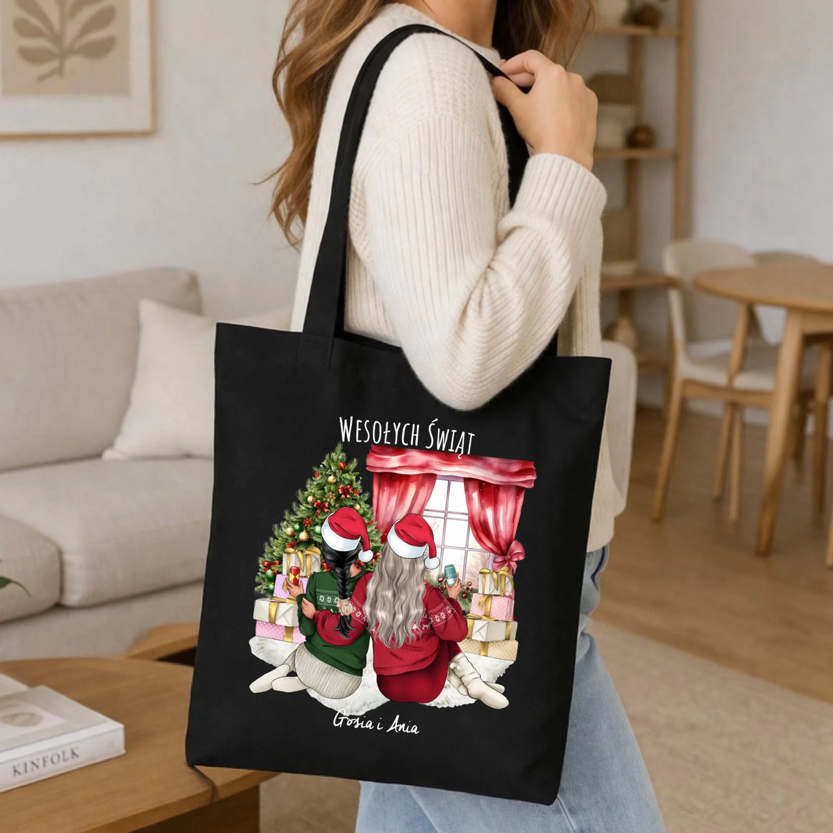 Torba świąteczna - prezent dla przyjaciółki - 2-4 przyjaciółek - personalizowana PR06