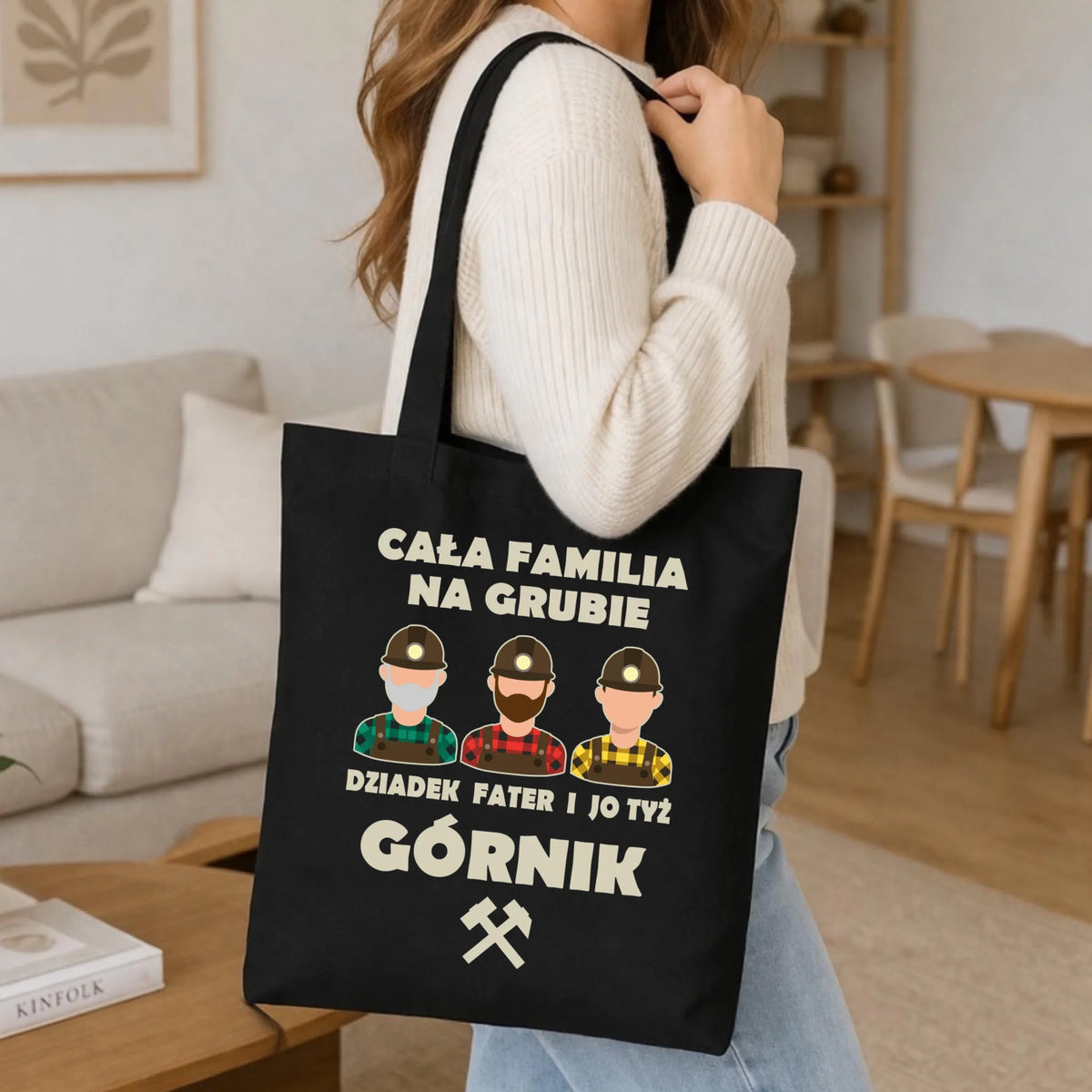 Torba - prezent dla górnika - Cała familia na grubie dziadek fater i jo tyż górnik G10