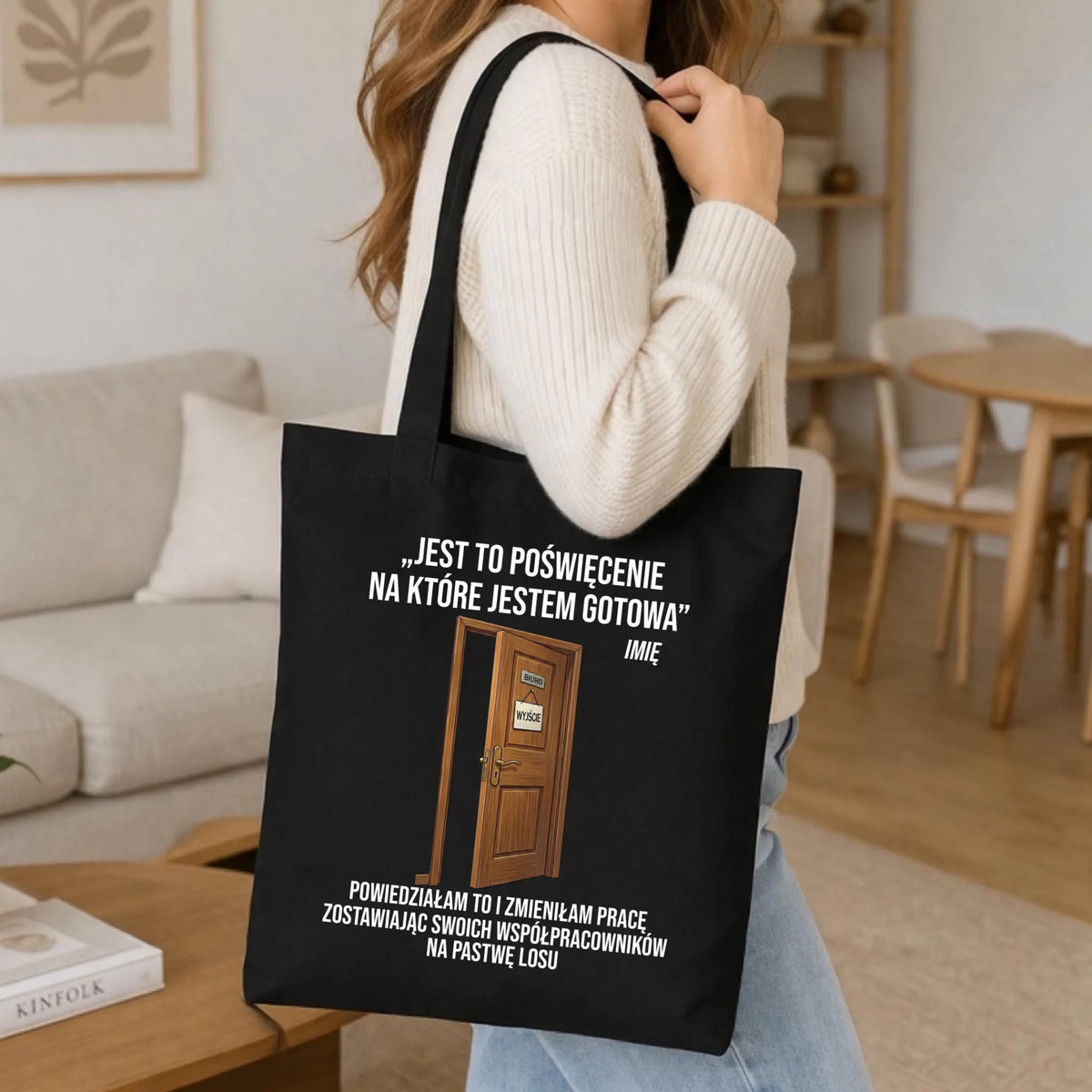 Torba na odejście z pracy - Poświęcenie, na które jestem gotowa - personalizowana OP02
