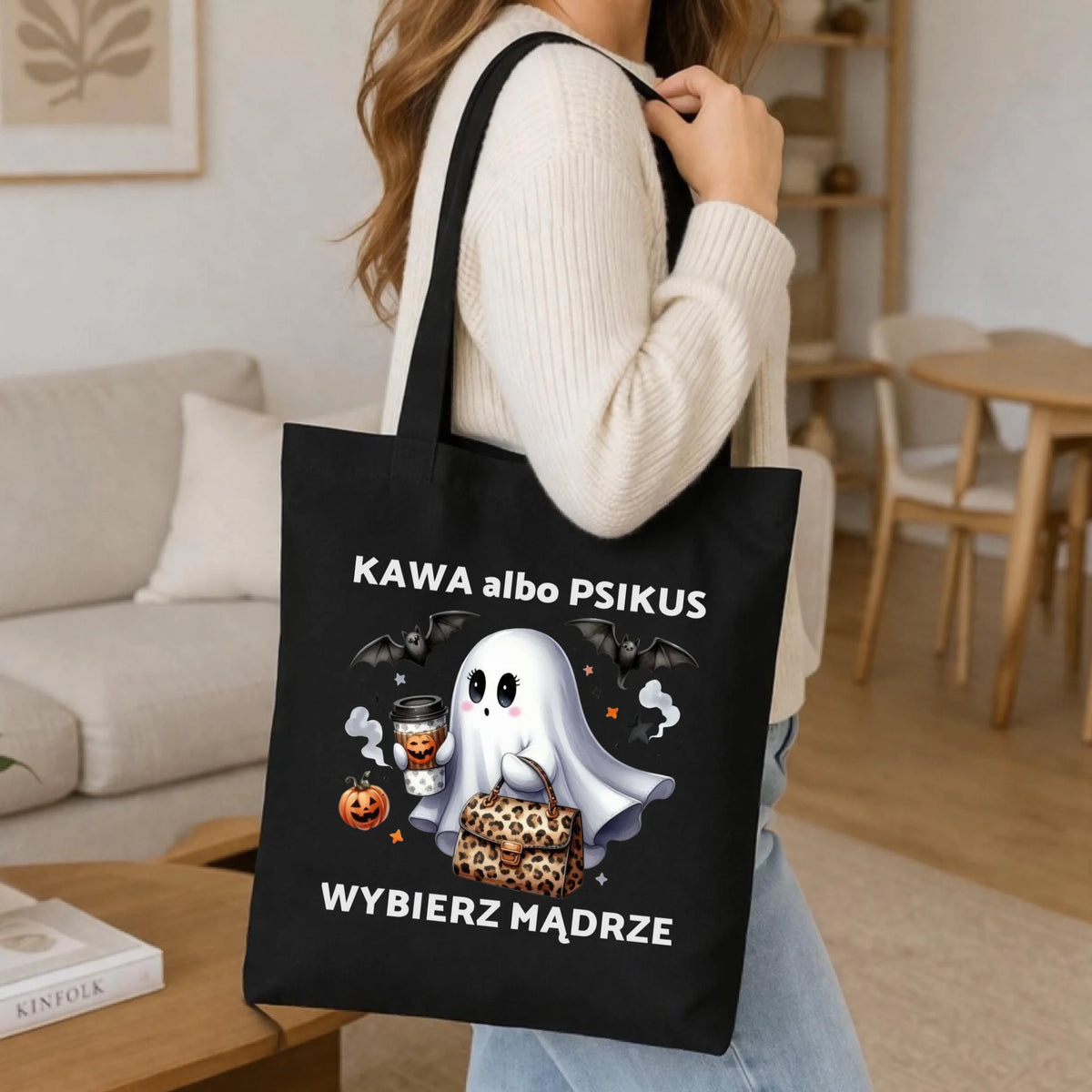 Torba halloweenowa - Duch - Kawa albo psikus HL07