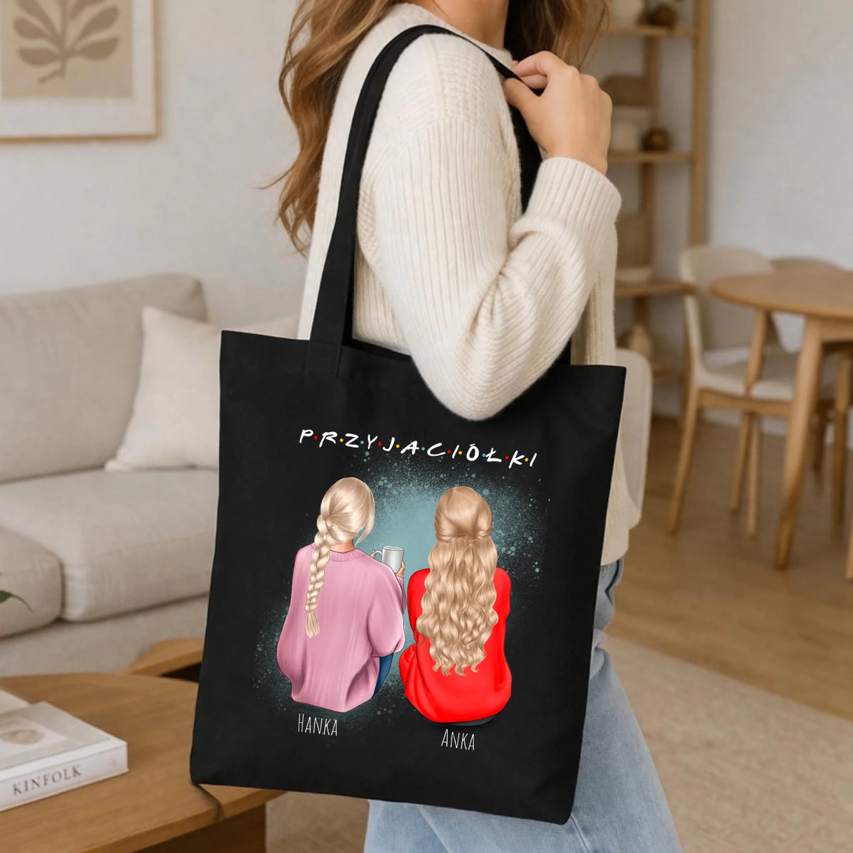 Torba - prezent dla przyjaciółki - personalizowane postacie 2-4 osoby PR02
