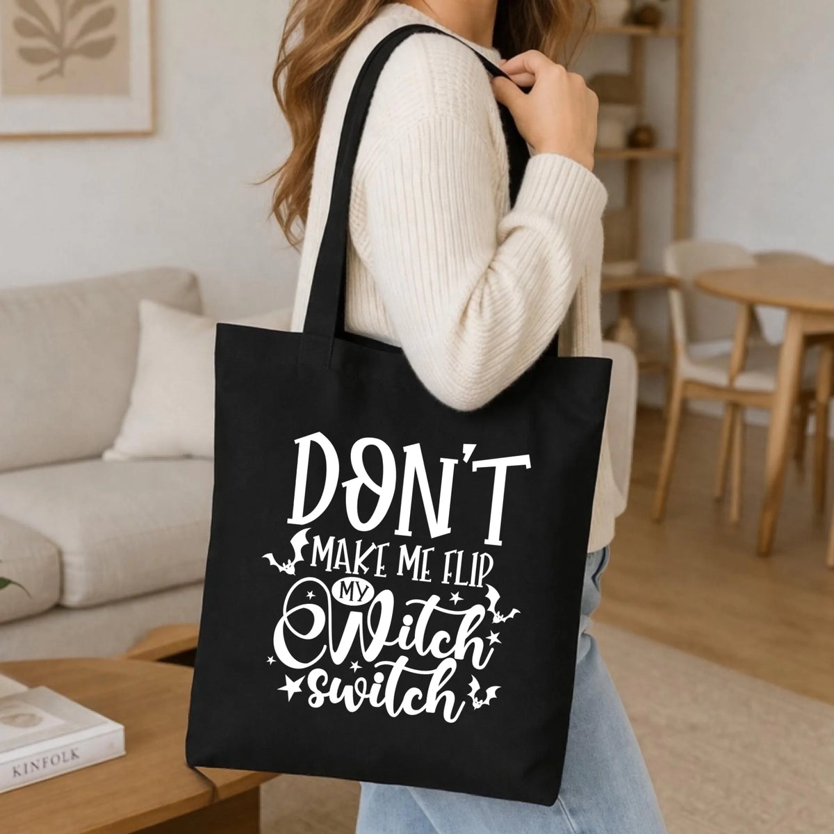 Torba na Halloween - Don't make me flip my witch switch - śmieszna HL11