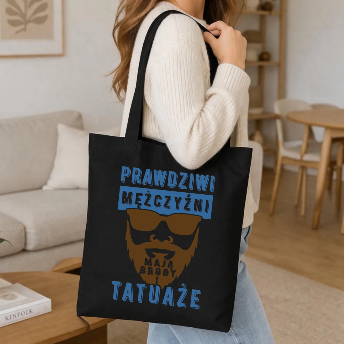 Torba - Prezent dla faceta - Prawdziwi mężczyźni mają brody i tatuaże DCH22