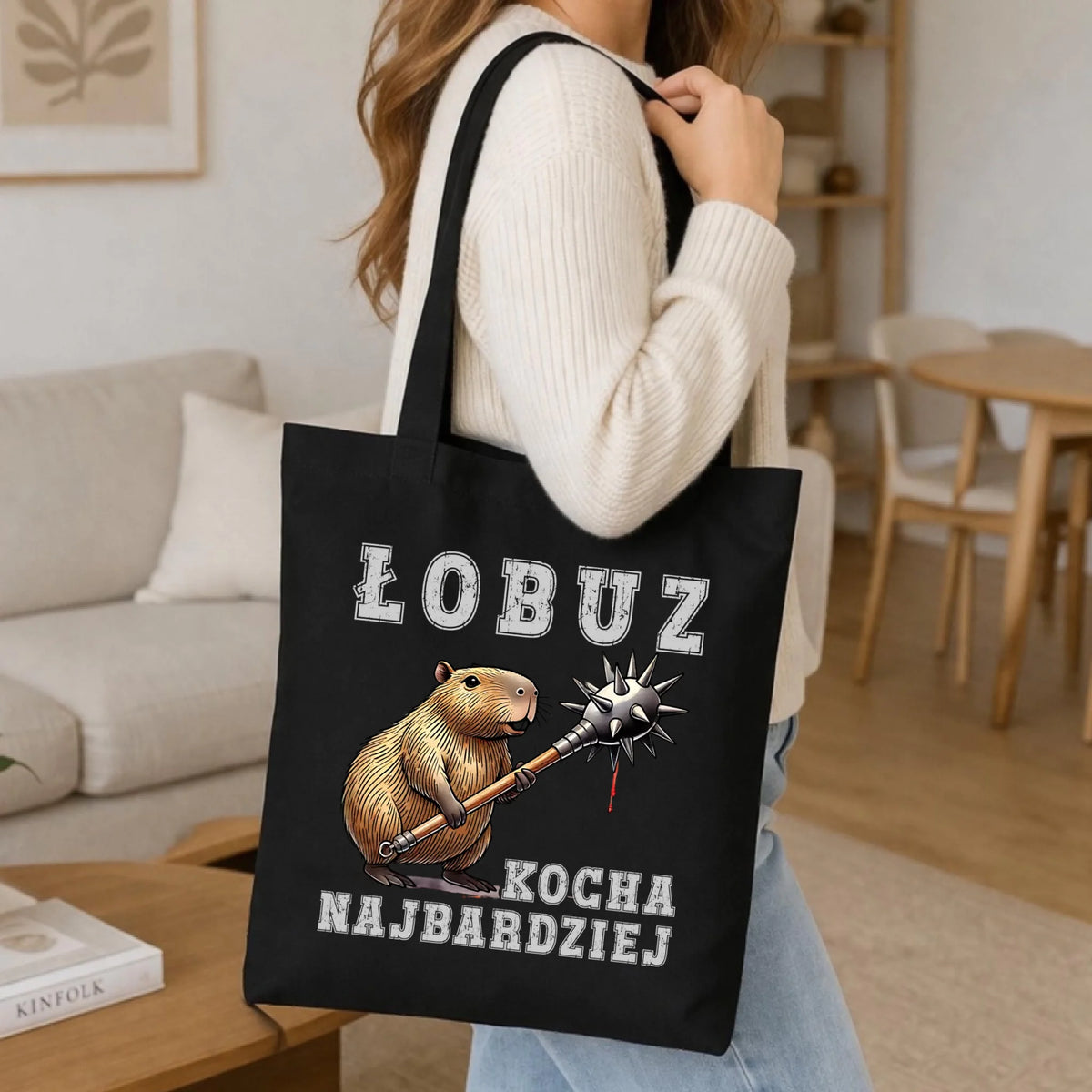 Torba - prezent dla chłopaka - Łobuz kapibara z maczugą DCH17