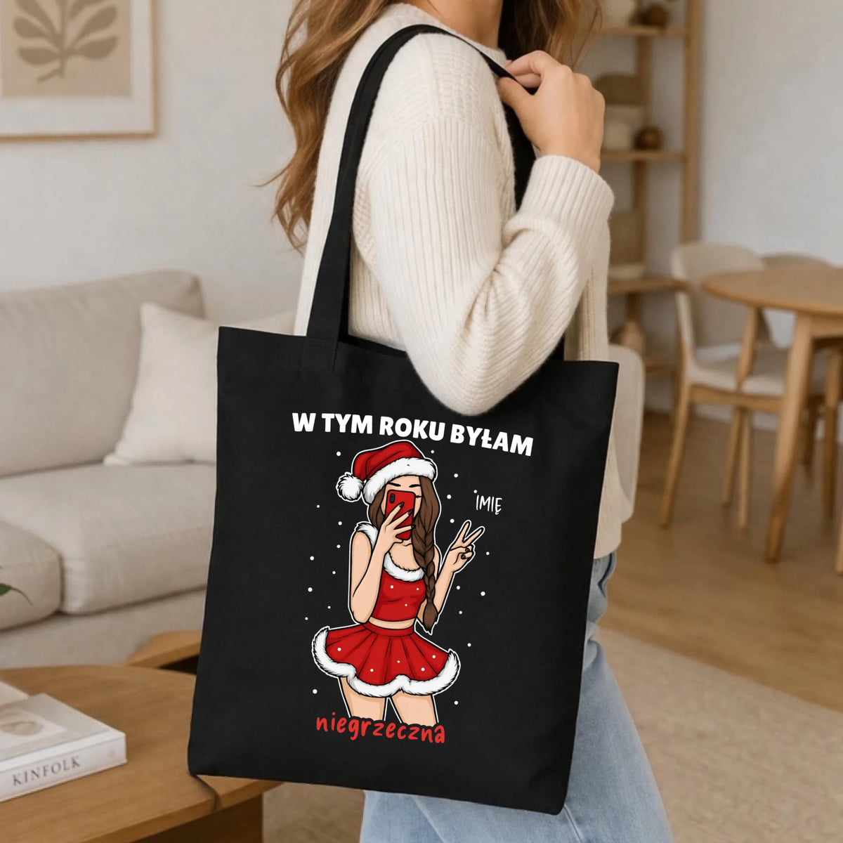 Torba świąteczna - W tym toku byłam niegrzeczna - personalizowana BN21