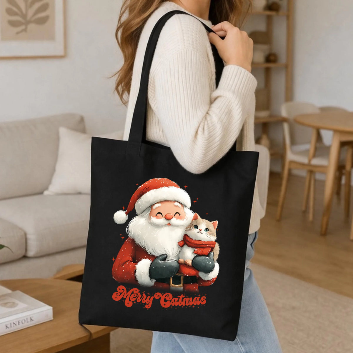 Torba świąteczna - prezent dla kociary - Merry Catmas BN38