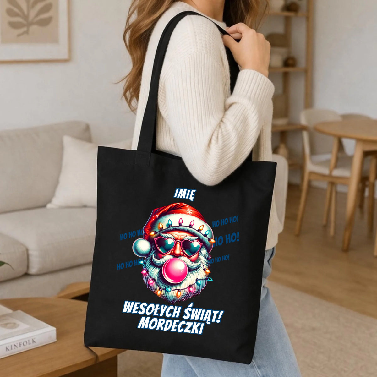 Torba świąteczna - Mikołaj Wesołych Świąt Mordeczki - personalizowana BN17