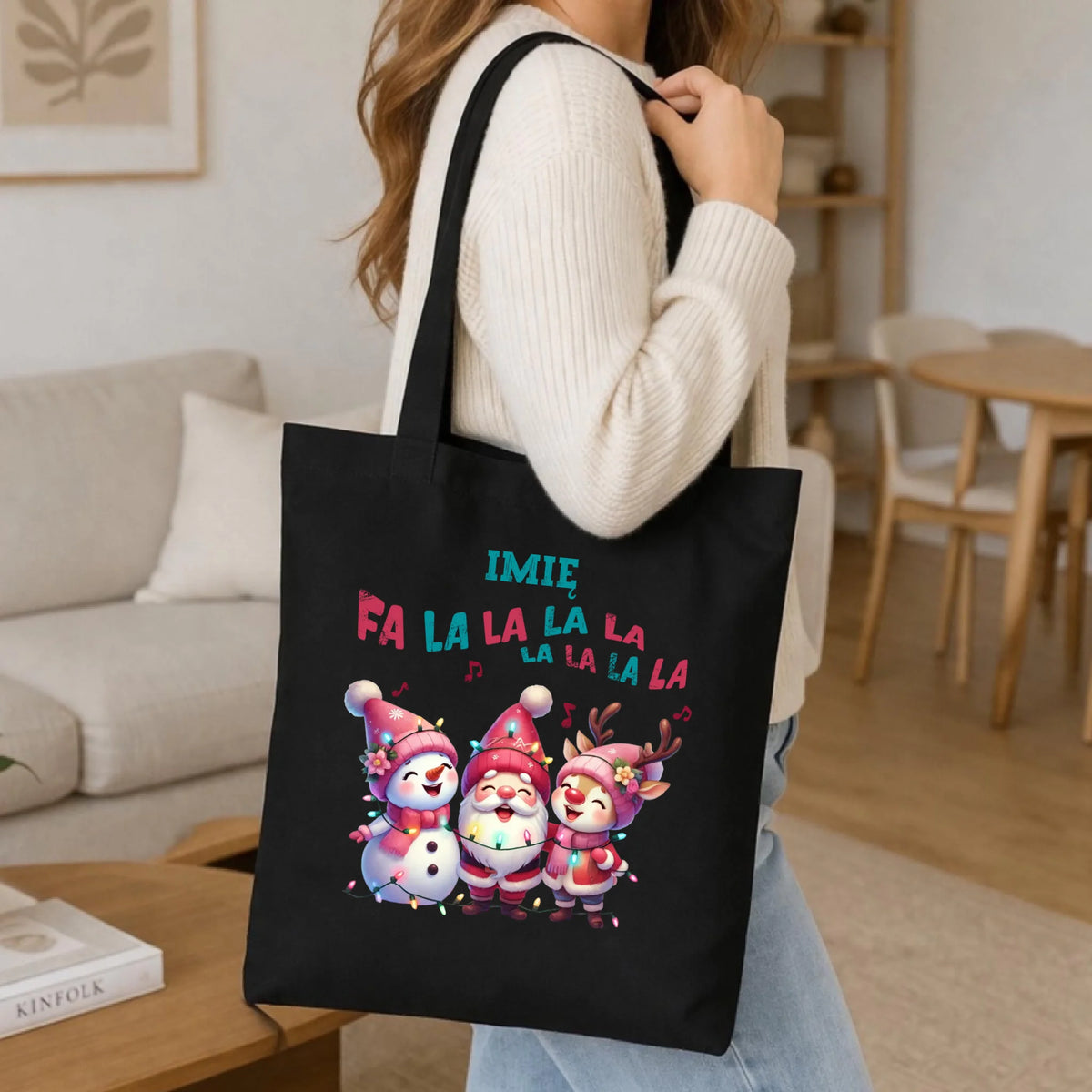 Torba świąteczna - Fa la la la - personalizowana BN51