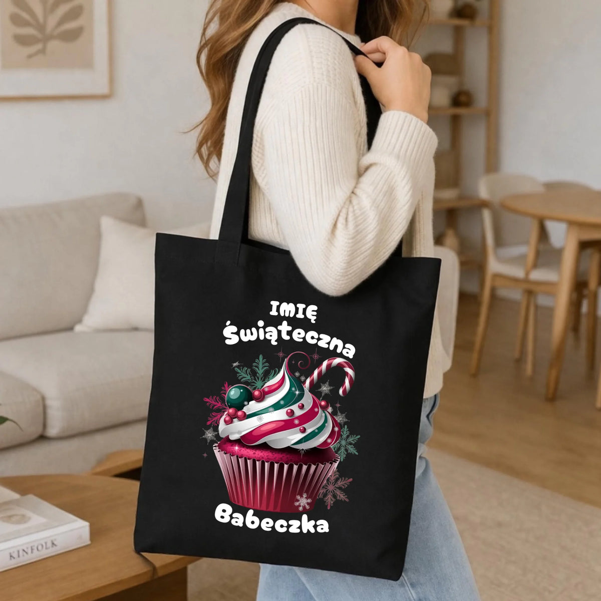 Torba na święta - Świąteczna babeczka - personalizowana BN30