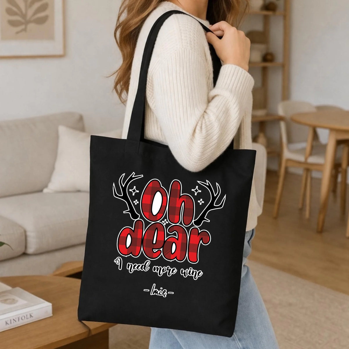 Torba świąteczna - Oh dear I need more wine - personalizowana BN63