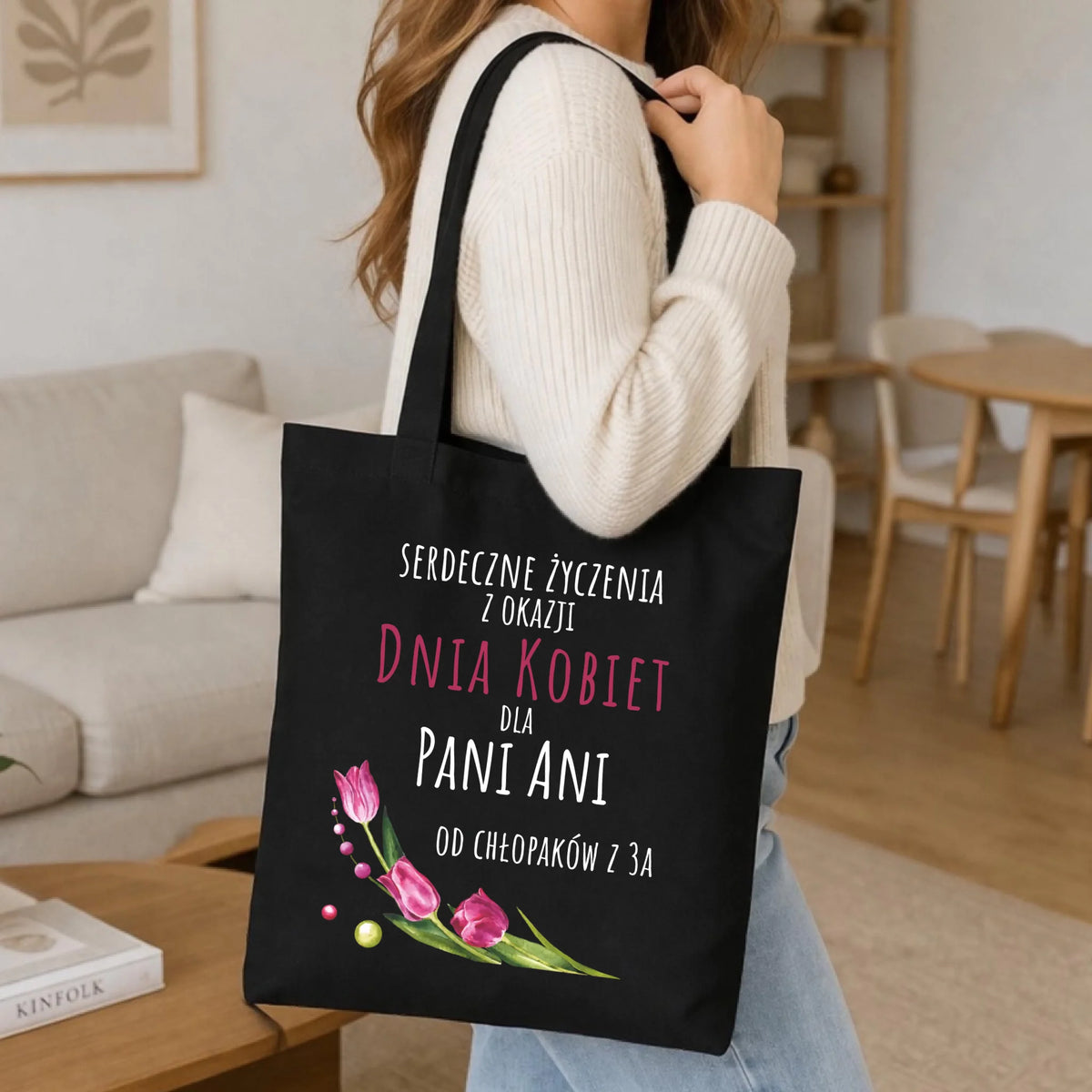 Torba na Dzień Kobiet - Serdeczne życzenia - personalizowana DK01