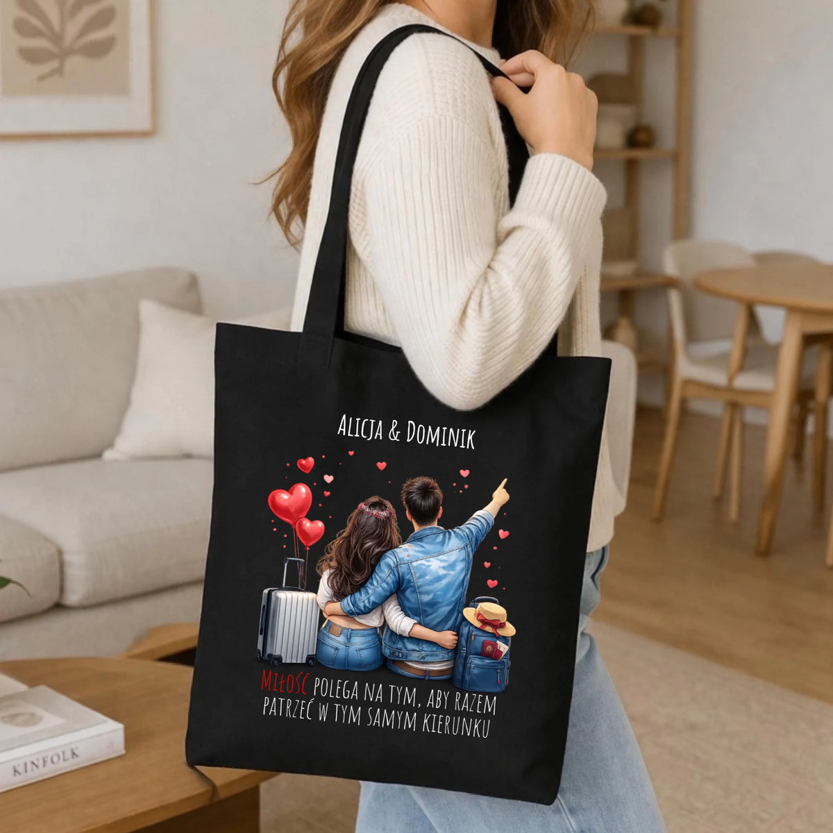 Torba dla par - Para w podróży miłość - personalizowana W12