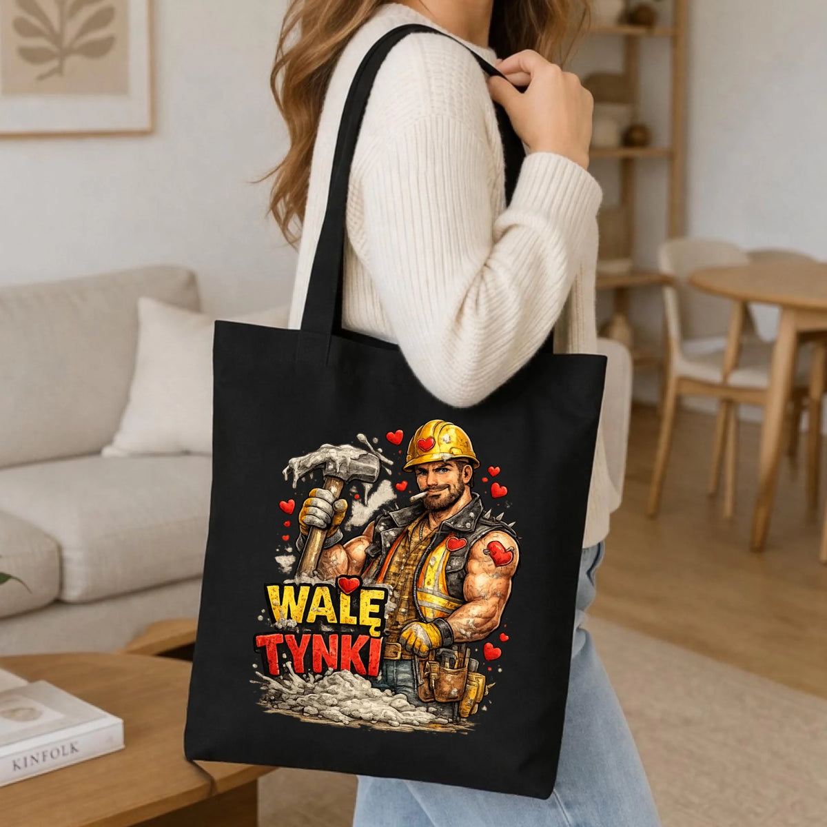 Torba na Walentynki - Budowlaniec Walę tynki W64