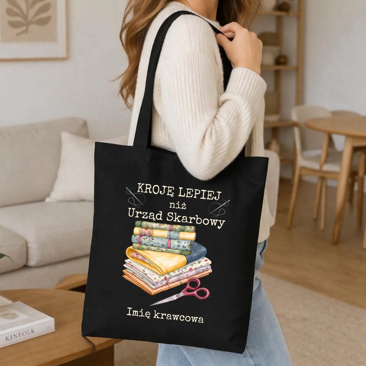 Torba szyciowa dla krawcowej - Kroję lepiej niż US - personalizowana HS33