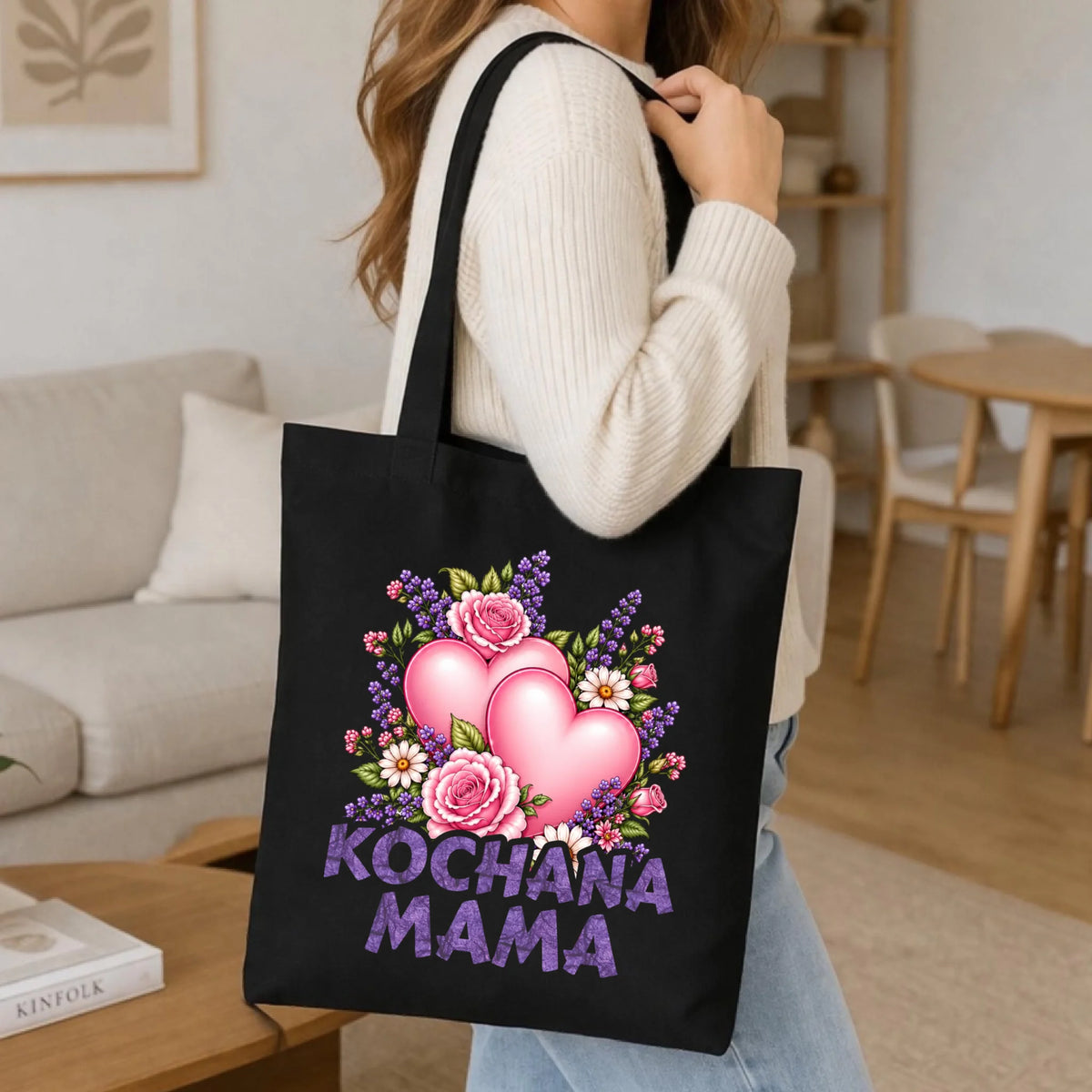 Torba dla mamy - Kochana Mama bukiet z sercem DM46