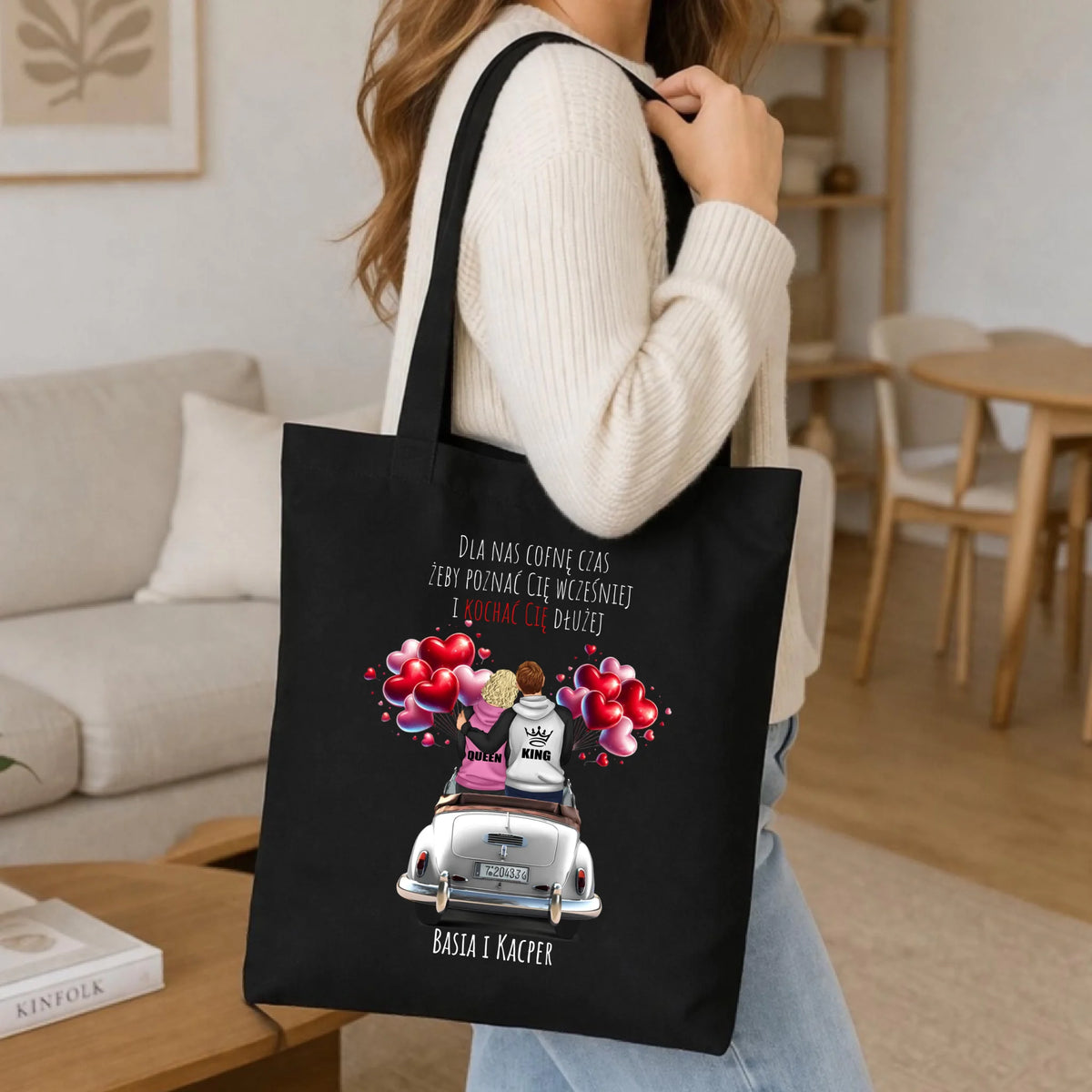 Torba dla par - Dla nas cofnę czas - personalizowana W08