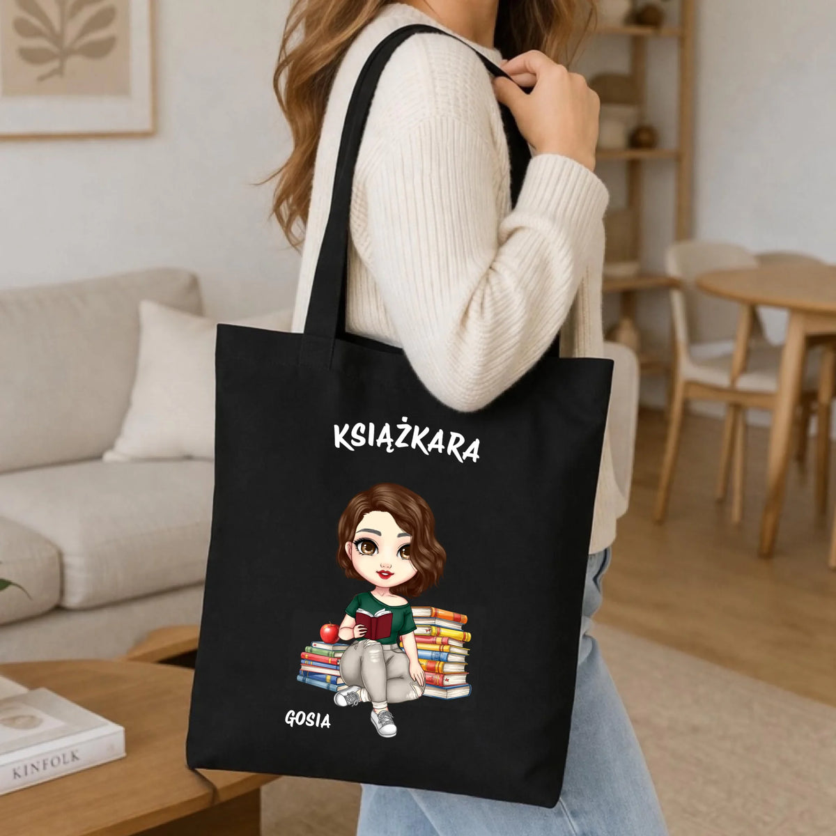 Torba - Książkara - Prezent dla miłośniczki czytania książek - personalizowana DZ03