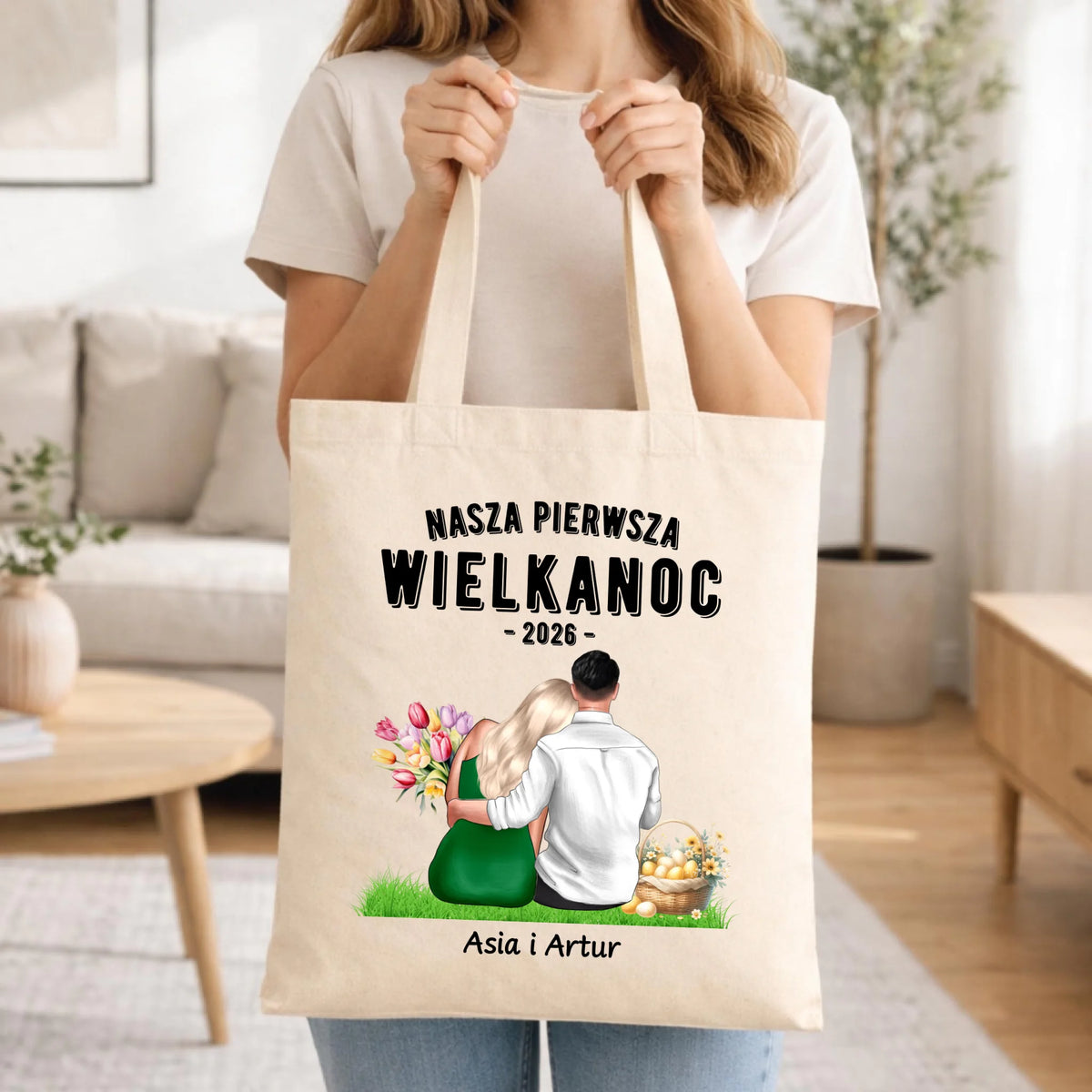 Torba wielkanocna dla par - Nasza pierwsza Wielkanoc - personalizowana WN16