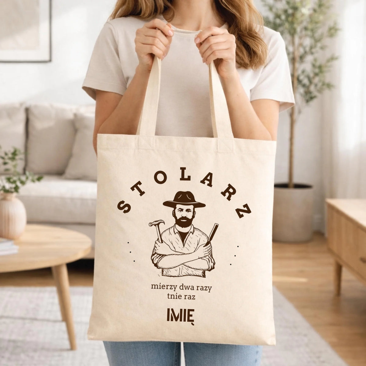 Torba dla stolarza - Mierzy dwa razy tnie raz - personalizowana ZS02