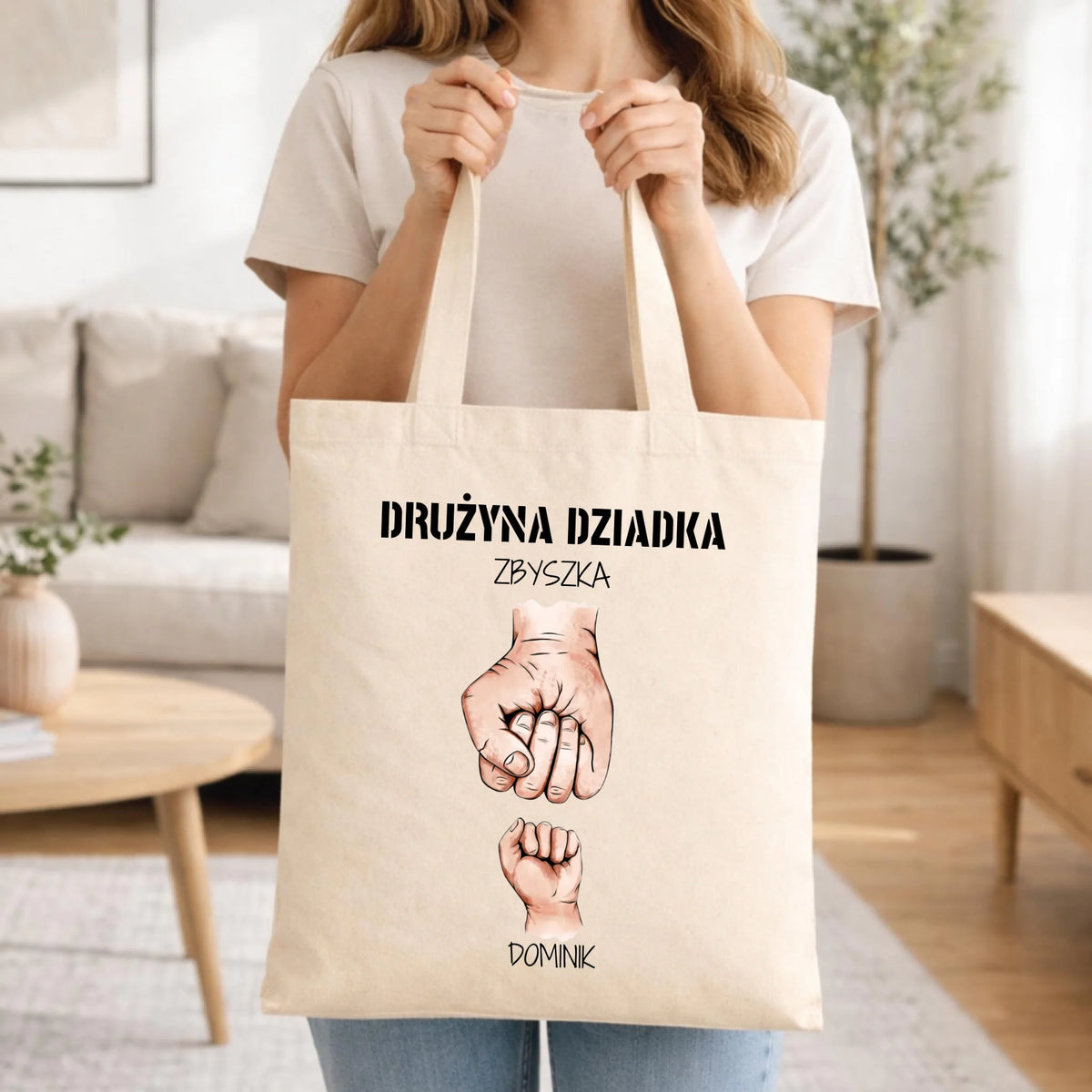Torba dla dziadka - Drużyna dziadka 1-6 imion wnuków - personalizowana D07